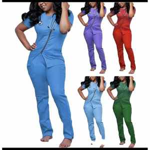 Uniformes Médicos T'Ayana para Mujer, Estilo con Cierre, Tela de Rayón y Spandex Suave de Alta Calidad, Talla Grande XL, Logotipo Personalizado OEM - Product Image 1