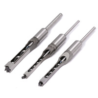 Viextro Forets de centrage HSS à trou carré de 6 mm, burin à mortaiser, fraise à chanfreiner, longueur totale 175 mm, outil manuel pour le travail du bois