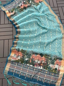 ผ้าคลุมไหล่ออร์แกนซ่าพิมพ์ลายดิจิทัลสไตล์ชาติพันธุ์ ลดราคาพิเศษ สำหรับงานตัดเย็บเสื้อผ้าและชุดเดรส - Product Image 2