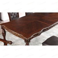 Table à manger rectangulaire en bois massif écologique de style américain traditionnel, ensemble de 6 chaises capitonnées