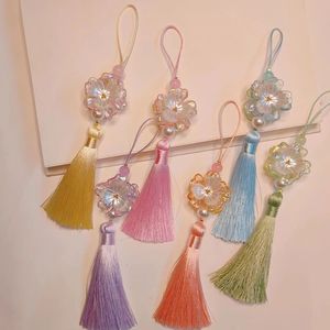 Handmade Đính Cườm Nút Đuôi Dài Pha Lê Tua Trung Quốc Phong Cách Quần Áo Phụ Kiện Tấm Khóa Làm Bằng Polyester Kim Loại - Product Image 3