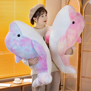Colorful Whale Plush Toys Marine Animals Throw <b>Pillows</b> Stuffed Animal Doll Bed Sleeping <b>Large</b> Toy Children Gift PP Cotton Filled - Product Image 3