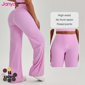 Leggings de yoga évasés taille haute Janya pour <span class=keywords><strong>femme</strong></span>, effet seconde peau ultra doux, contrôle du ventre, effet allongeant les jambes, anti-transparence lors des squats, sculpte les courbes - Product Image 3