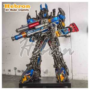 ประติมากรรมตัวละครมาร์เวลออพติมัสไพรม์ขนาดเท่าคนจริง ทำจากโลหะสำหรับตกแต่งสวนภายนอก สไตล์วินเทจสตีมพังก์ รูปปั้นหุ่นยนต์ซูเปอร์ฮีโร่ขนาดใหญ่ - Product Image 3