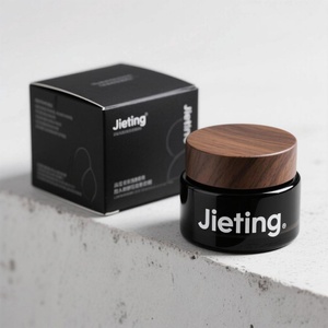 5g 10g 15g 20g 30g 50g 100g 2Oz Wide Mouth <b>Empty</b> Clear Frosted Glass Cosmetics Skin Cream Glass <b>Jar</b> With Wood Grain Lid - Product Image 3