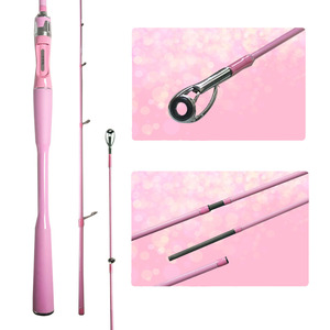Canne à pêche spinning LPHA 2,1 m en fibre de carbone rose, 2 brins, poignée composite, pour la pêche en mer, en rivière, en lac et en océan - Product Image 6