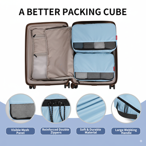 Flexible Custom Large Capacity Visible Mesh Travel <strong>Cubes</strong> Essential Travel Bags Organizers Breathable Ripstop Packing <strong>Cubes</strong> - Product Image 5