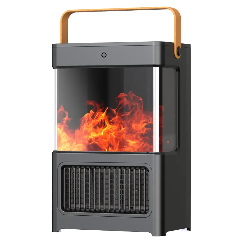 Portable Fast Quiet New 3D Simulation Flame Hot Air Warmer Home PTC Ceramic Heater Desktop Fireplace Air Heater Indoor