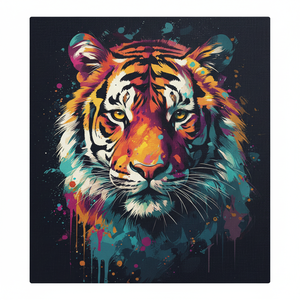 Stylish Printed Canvas Artwork: Vibrant Tiger in Modern Design,<b>WRAPPED</b> CANVAS - Product Image 2