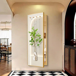 <span class=keywords><strong>Miroir</strong></span> de maquillage LED pleine longueur pour entrée, avec <span class=keywords><strong>porte</strong></span> rabattable, dissimulé, mural, style français vintage, cristal, pour mariage, tactile invisible - Product Image 5