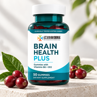 Gummies personnalisées OEM/ODM sous marque privée pour la santé cérébrale avec café, cerise, vitamines B6 et B12, support de documentation inclus