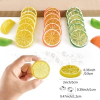 Kunstmatige citroenschijfjes van plastic, 5 cm, dubbelzijdig, decoratieve citroenblokjes, party tumbler topper, DIY nep fruit