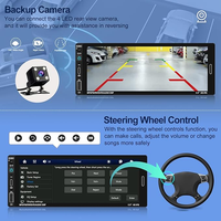 Radio Mobil Android Single 1DIN 6.86 Inci dengan Layar Sentuh Wireless CarPlay, Pemutar Audio Video GPS dengan BT, GPS, WiFi, FM