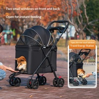 Poussette pour animaux de compagnie à 4 roues, pliable, légère, pour chiens et chats, avec auvent, 20 kg, 50x62x98 cm