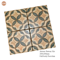 Carreaux de céramique dorés antidérapants en porcelaine émaillée, motif floral de style marocain, 200x200, carreaux artistiques