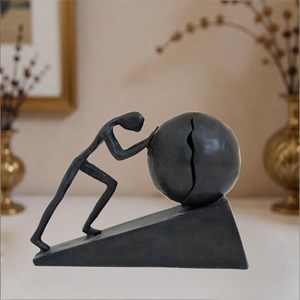 รูปปั้นเหล็กทรงกลมชายรูปปั้น <span class=keywords><strong>sisyphus</strong></span> รูปปั้นนักกีฬาศิลปะรูปแกะสลักรูปปั้นตกแต่งสำนักงานบ้านจีน (B2แข็งแกร่ง) - Product Image 2