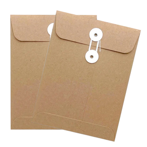 Recyclable Durable Custom Design Kraft Paper Gusset <strong>Envelope</strong> with String for Hair Accessories <strong>Ties</strong> Wallet Packaging - Product Image 2