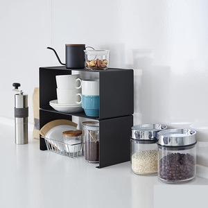 Stackable <b>Kitchen</b> Organizer Metal <b>Storage</b> <b>Rack</b> For Countertop Home Use - Product Image 2