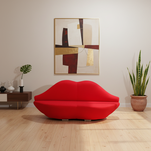 Modernes Rotes Samt-Lippenförmiges <span class=keywords><strong>Sofa</strong></span> Kreatives Design für Wohnzimmer Lounge oder Kunstbereich-Dekoration Gefüllt mit Schwamm - Product Image 3