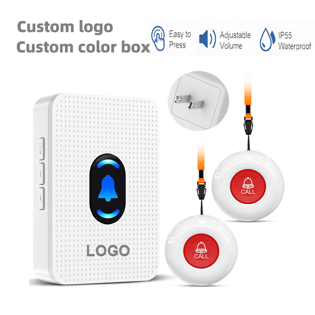 Daytech Wireless Caregivers Patients Home Care Elderly Calling System Pagers IP55 Waterproof Button LED Indicator Light Alert
