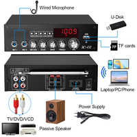 VIRE 70W*2 Ev Tipi Yüksek Güçlü Amfi 2.0 Kanal Stereo HIFI Dijital Surround Ses Sistemi Amfi FM USB Uzaktan Kumandalı AC 100-240V