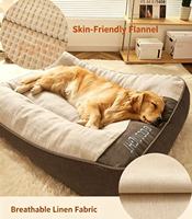 Lit pour chien de grande taille toutes saisons, rembourré de mousse déchiquetée, avec housse amovible et lavable, tapis de couchage confortable pour grands chiens