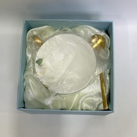 Ensemble de soucoupes de tasse à café et à thé en céramique ultra-mince de luxe de 200ml Design nordique sûr comprenant une cuillère et des verres ménagers en boîte