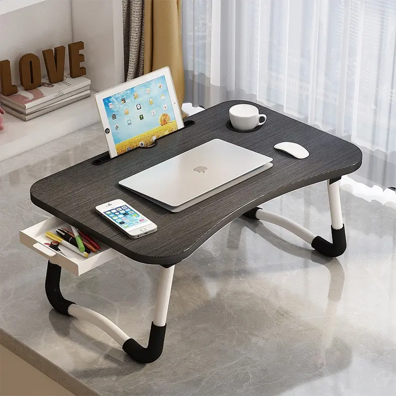 Nouvelle Table pliable avec tiroir pour ordinateur portable/lit bureau d'ordinateur