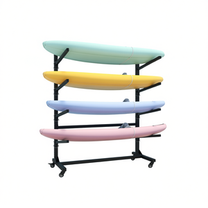 Support de rangement pour kayak D0100XFD91T 45.87Wx28.94Dx80H en alliage d'aluminium robuste, autoportant avec roues verrouillables pour kayak, canoë, SUP - Product Image 1