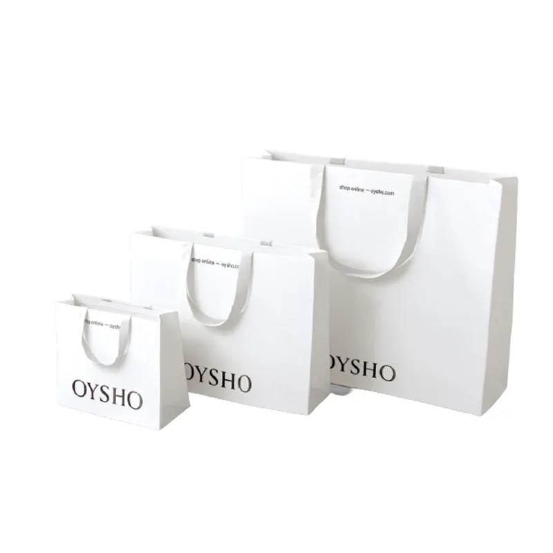 अनुकूलित पारिस्थितिकी शॉपिंग बैग थोक शादी चमकदार कागज बैग डिजाइन ग्रे सोने की थोक वापसी उपहार लपेटें बैग के साथ लोगो प्रिंट