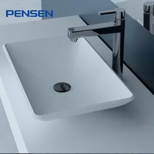 Wholesale Resin Hotel Modern Solid Surface Above Counter Bathroom Vessel Sink Wash Basin