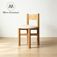 Chaise de salon moderne en bois massif de style français vintage, mobilier de restaurant moderne, chaise de salle à manger en tissu laine d'agneau Teddy