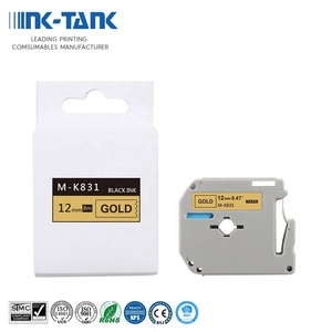 Ruban de cartouche d'étiquettes compatible INK-TANK 12mm M-K831 MK 831 MK831 MK-831 M-K731 MK 731 P-Touch pour imprimante <span class=keywords><strong>Brother</strong></span> <span class=keywords><strong>PT</strong></span>-<span class=keywords><strong>65</strong></span> - Product Image 2