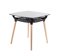 Table carrée pour manger en bois naturel, table de café carrée, table à manger de luxe blanche, tables basses carrées blanches