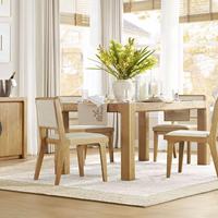 Ensemble de salle à manger rectangulaire extensible et personnalisable en bois massif, style campagnard américain moderne de luxe, table de salle à manger, mobilier de maison
