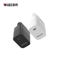 Chargeur mural rapide WISESIR 30W GaN USB-C PD3.0 PPS AC100-240V avec protection OTP pour téléphones, certifié CE FCC