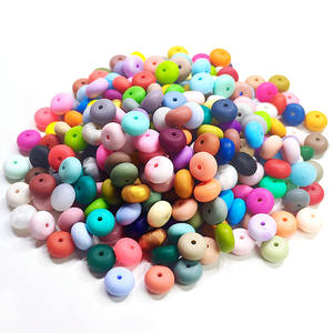 Venta al por mayor 14MM Multicolor impreso cuentas de silicona suave bebé <span class=keywords><strong>chupete</strong></span> <span class=keywords><strong>cadena</strong></span> DIY cuentas anticaída cuentas sueltas - Product Image 2