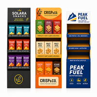 Présentoir de sol en carton multi-niveaux personnalisé pour supermarché, idéal pour la promotion de snacks et biscuits en magasin de détail