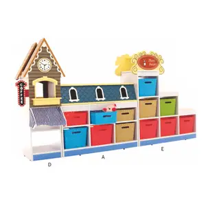 Moetry Australia Venta caliente jardín salón multifuncional juguete de gabinete de almacenamiento de madera colorido de Cubby