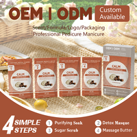 Système de spa pour les pieds en 4 étapes au lait d'avoine et au sucre brun, kit de pédicure professionnel de luxe pour salon de manucure, ensemble de soins spa