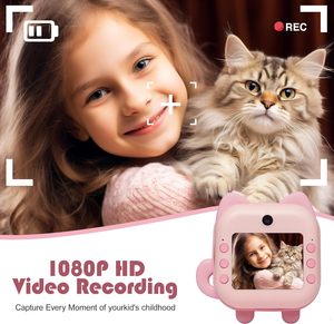M2 mainan kamera Selfie anak-anak, cetak instan lensa ganda 1080P Printer kamera anak-anak untuk usia 3-14 gadis hadiah ulang tahun liburan - Product Image 3