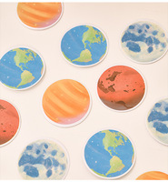 Bloc-notes adhésifs Creative Planet, forme Terre et Lune, mignon, thème spatial et galaxie, papier à messages détachable, fournitures de bureau et scolaires