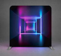 Mur de fond lumineux pour cabine photo de mariage, impression fluorescente qui brille dans le noir avec base en acier
