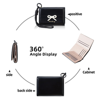 Dompet Tipis Baru Baellerry untuk Wanita dan Remaja Putri, Dompet Lipat dengan Resleting untuk Koin dan Tempat Kartu, Elegan, Kulit PU Berkualitas Tinggi