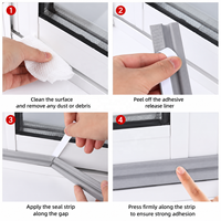 Cinta de sellado autoadhesiva para la parte inferior de puertas y ventanas, aislante de sonido, antipolvo, resistente al desgaste, para ventanas correderas.