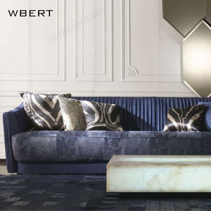 WBERT nórdico moderno plisado Casual roscado asiento trasero moda recepción sofá Villa Hotel ventas Departamento sala de estar muebles - Product Image 6