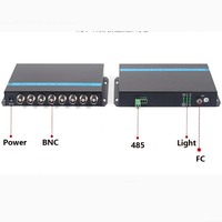 Terminal Óptico de Video Monomodo de 8 Canales FC 20m, Transceptor de Video Digital de 8 Canales para Cámara Analógica CCTV con 485