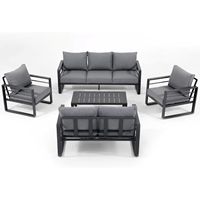 Modernes 5-teiliges Gartenmöbel-Set Außenbereich Aluminium Sessel Konversations-Set Outdoor Wasserdicht