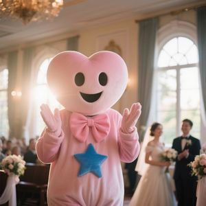 Costume de mascotte en peluche personnalisé professionnel en forme de cœur pour adultes - Utilisation unisexe pour les fêtes - Product Image 1