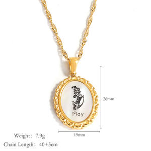 MICCI – collier en acier inoxydable plaqué or 18K avec pendentif fleur de naissance de 12 <span class=keywords><strong>mois</strong></span> pour femme, nouvelle mode <span class=keywords><strong>2022</strong></span> - Product Image 3